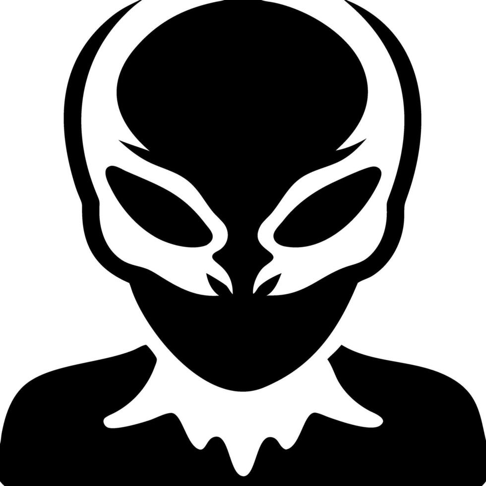 Alien Face Illustration for Sci-Fi and Fantasy Designs vector