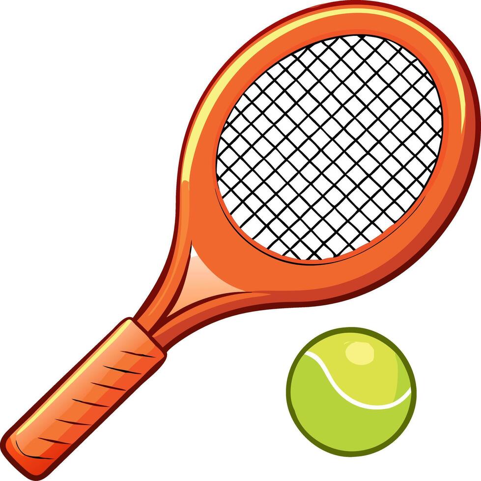 Vibrant Tennis Racket and Ball Illustration for Sport Enthusiasts vector