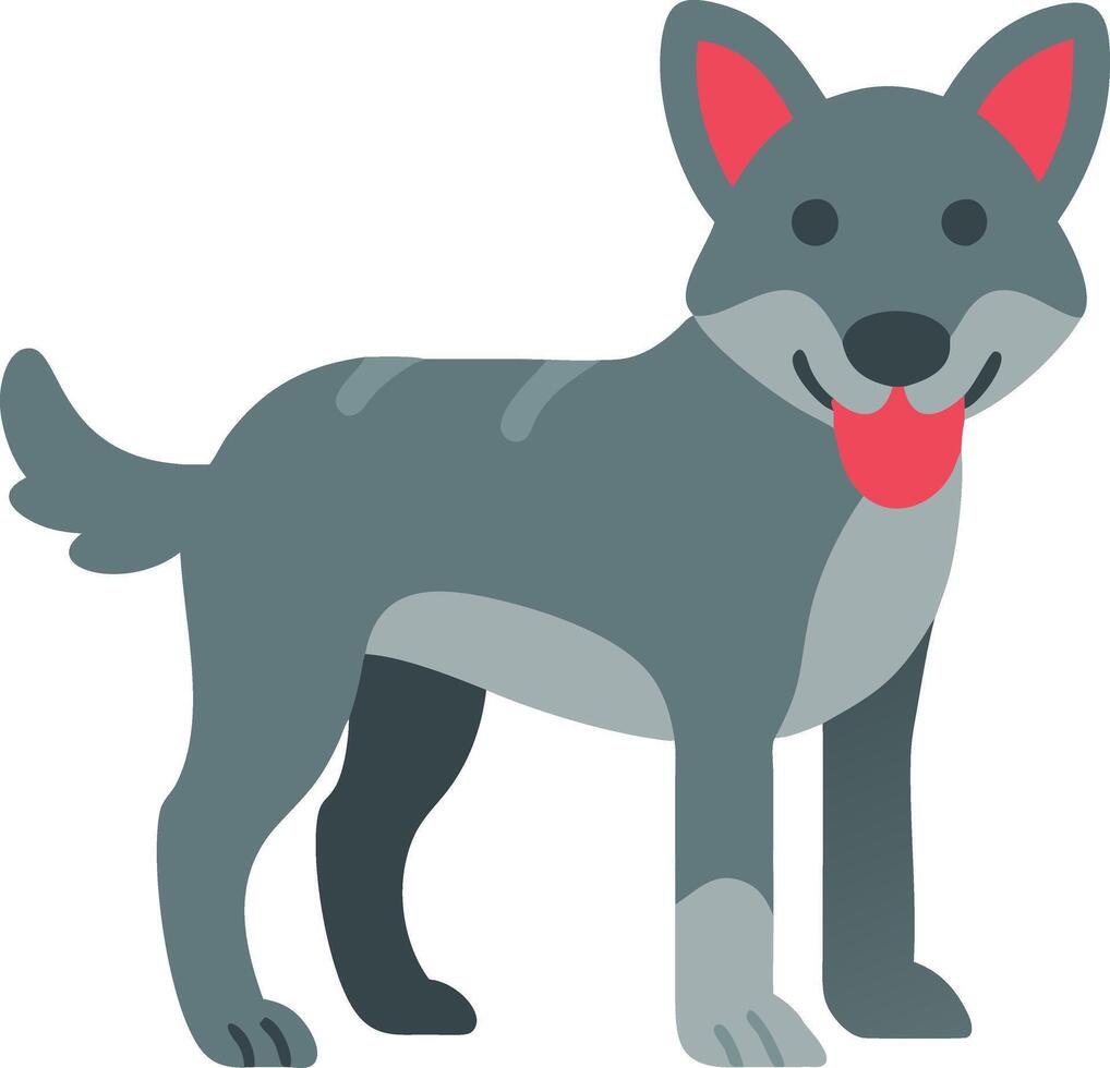 Adorable Cartoon Dog Illustration with Pink Tongue and Ears for Pet-Themed Designs vector