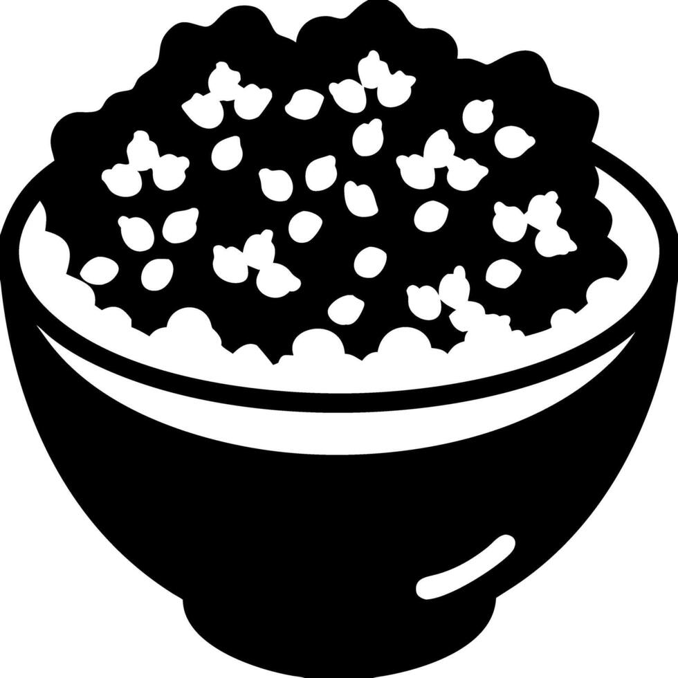 Illustration Bowl of Popcorn Snack Food Silhouette for Entertainment and Movie Night Themes vector