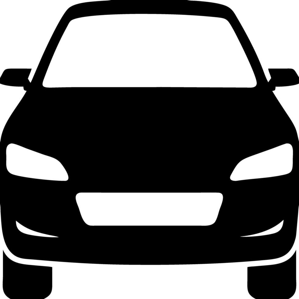 Illustration of Black Car Silhouette Front View for Automotive Design and Branding vector