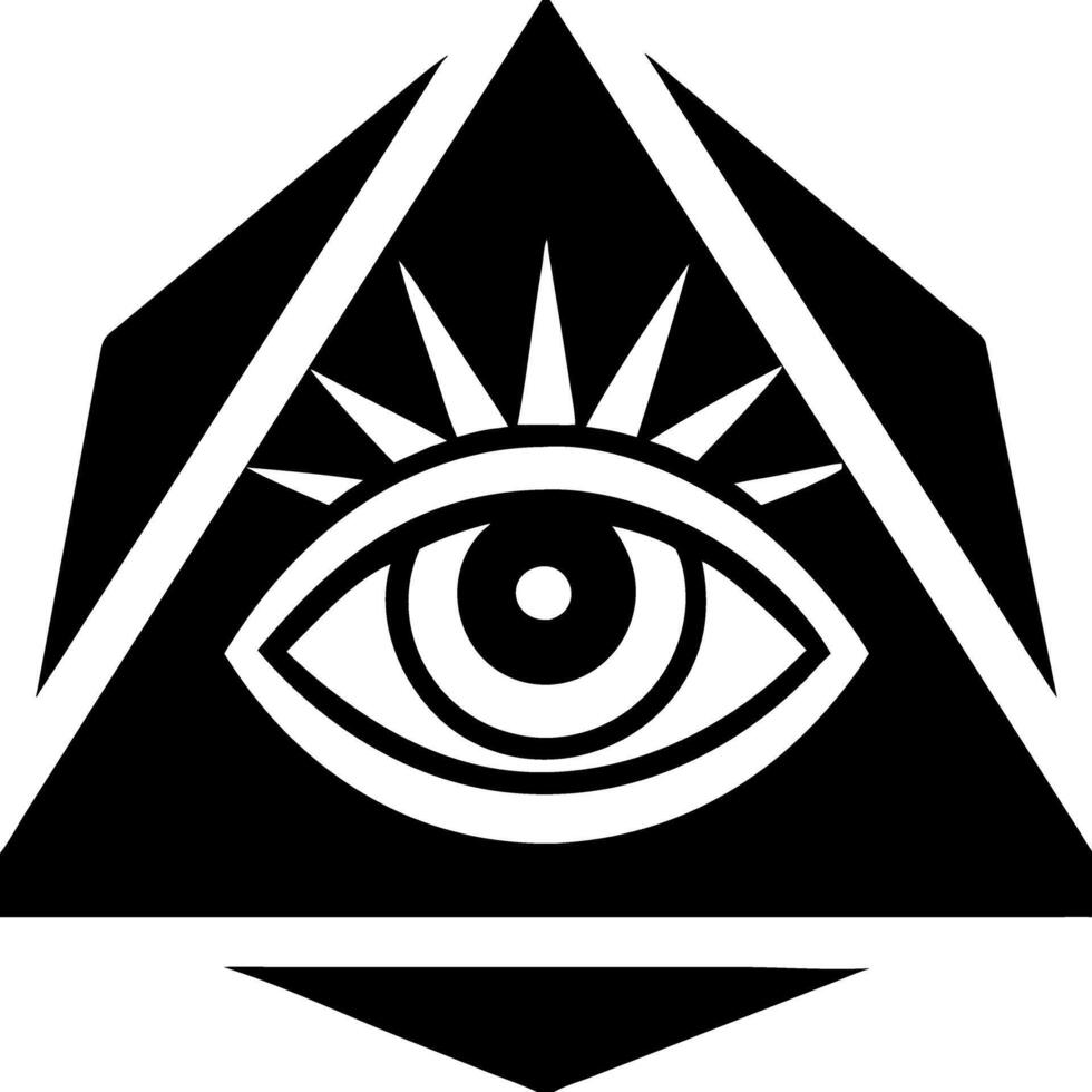 All Seeing Eye Pyramid Symbol Illustration for Mystical and Esoteric Design Concepts vector