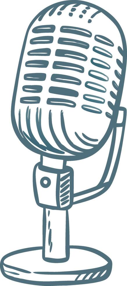 Vintage Microphoneic Retro Design for Broadcasting and Podcasts vector