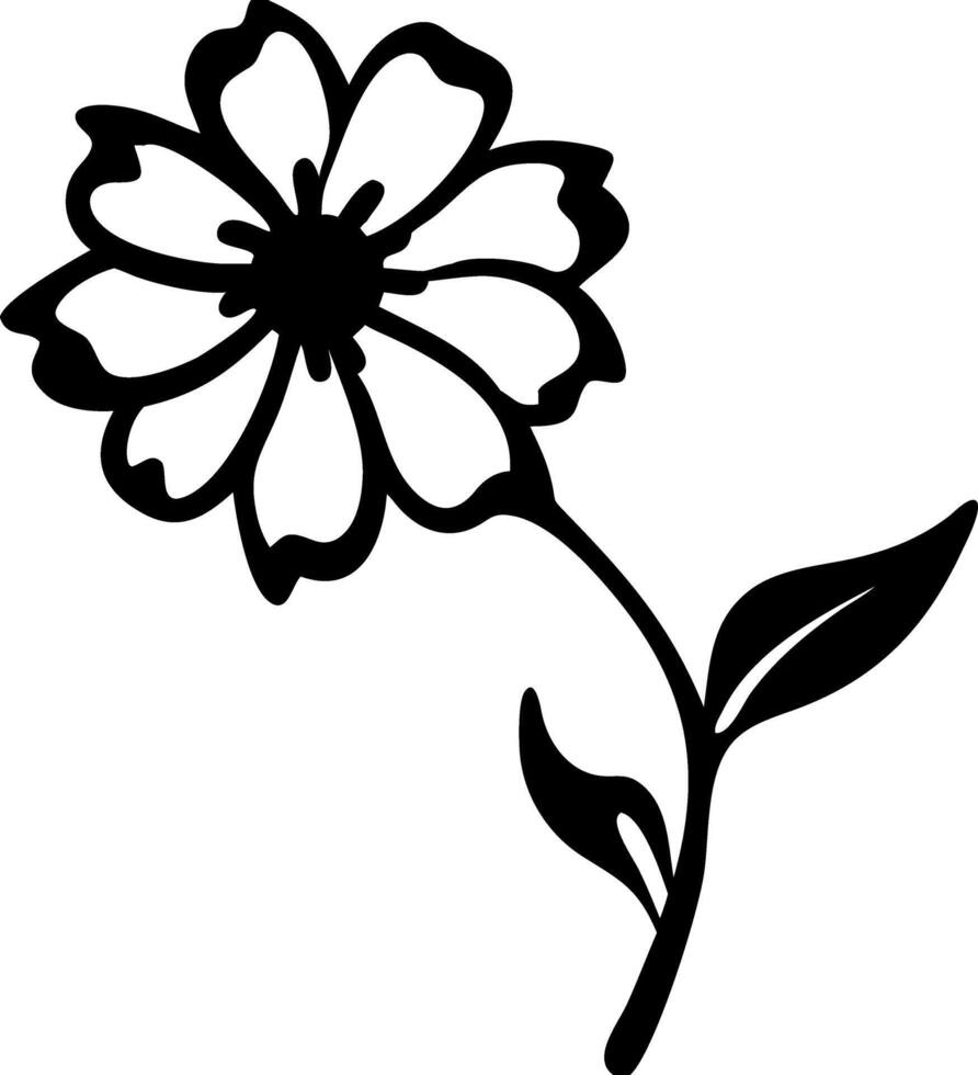 Black Silhouette Floral Design Elegant Flower for Decoration and Art Projects vector