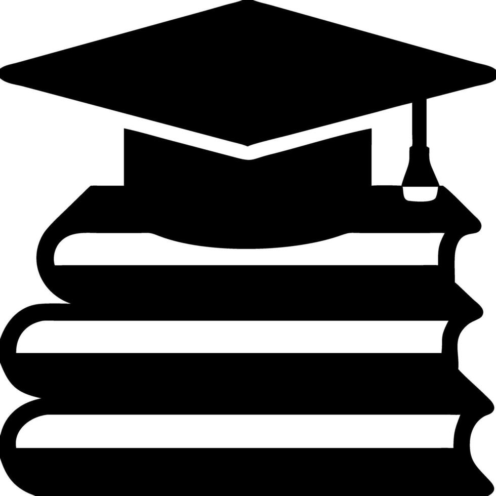 Academic Success Concept Graduation Cap on Stack of Books Illustration vector