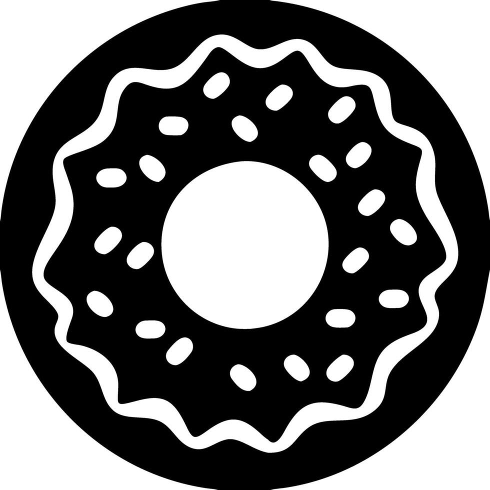 Black and Gray Doughnut with Sprinkles Illustration vector