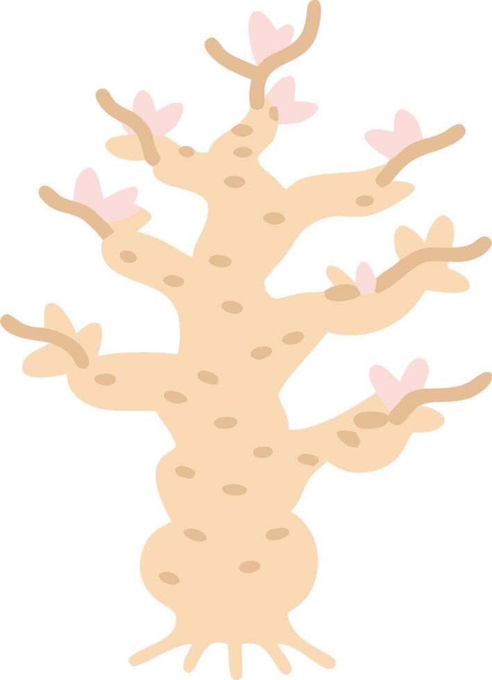 Abstract Cartoon Tree with Heart-Shaped Leaves Illustration for Nature Designs vector