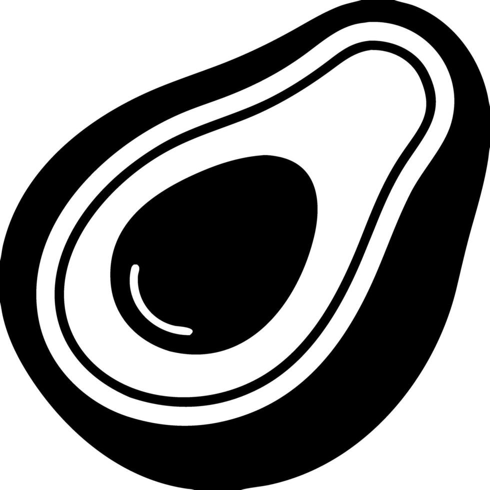 Abstract Avocado Slice Illustration Seed Cut Cross Section Art vector