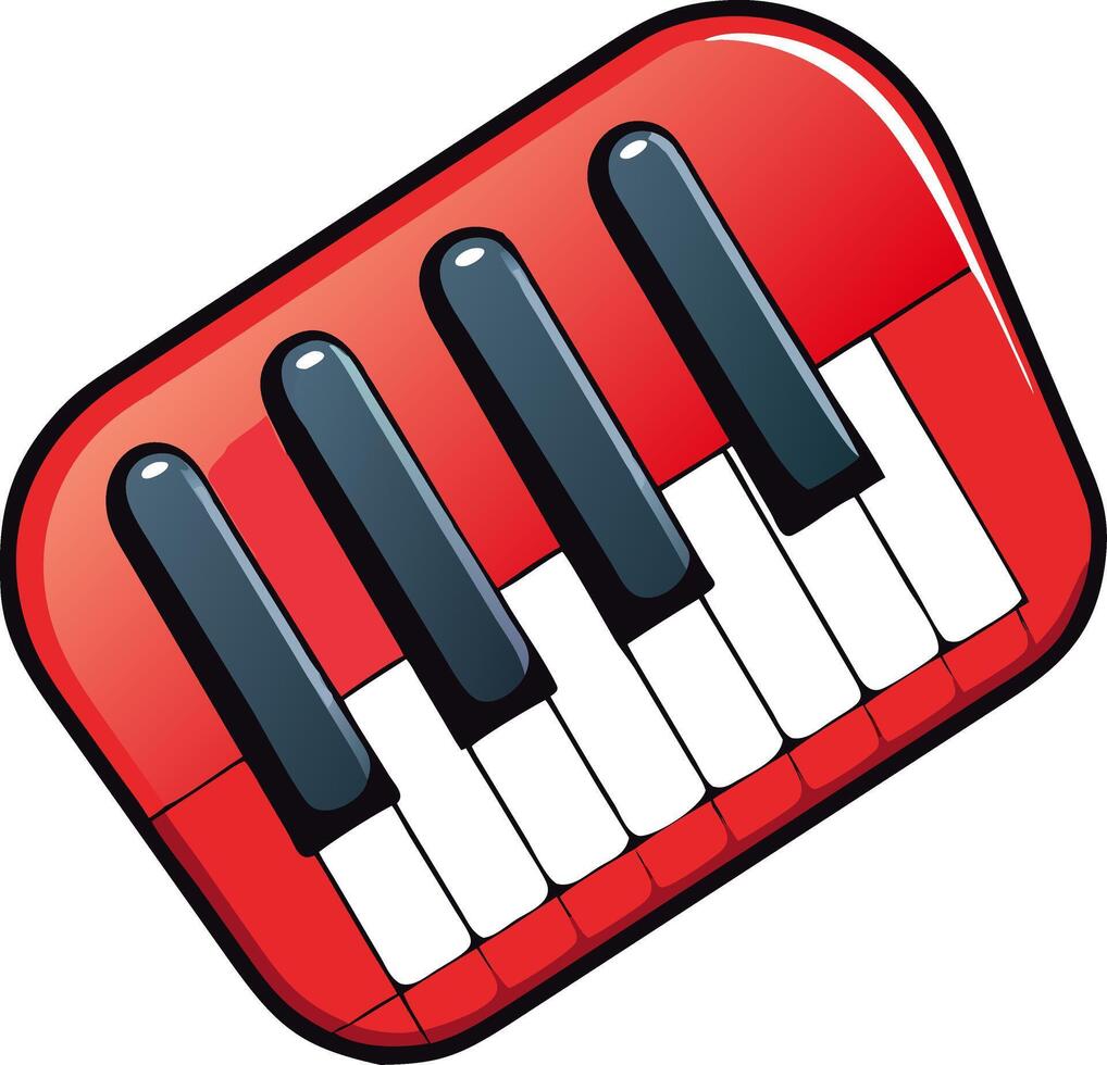 Red Piano Key for Music App Design and Educational Materials vector