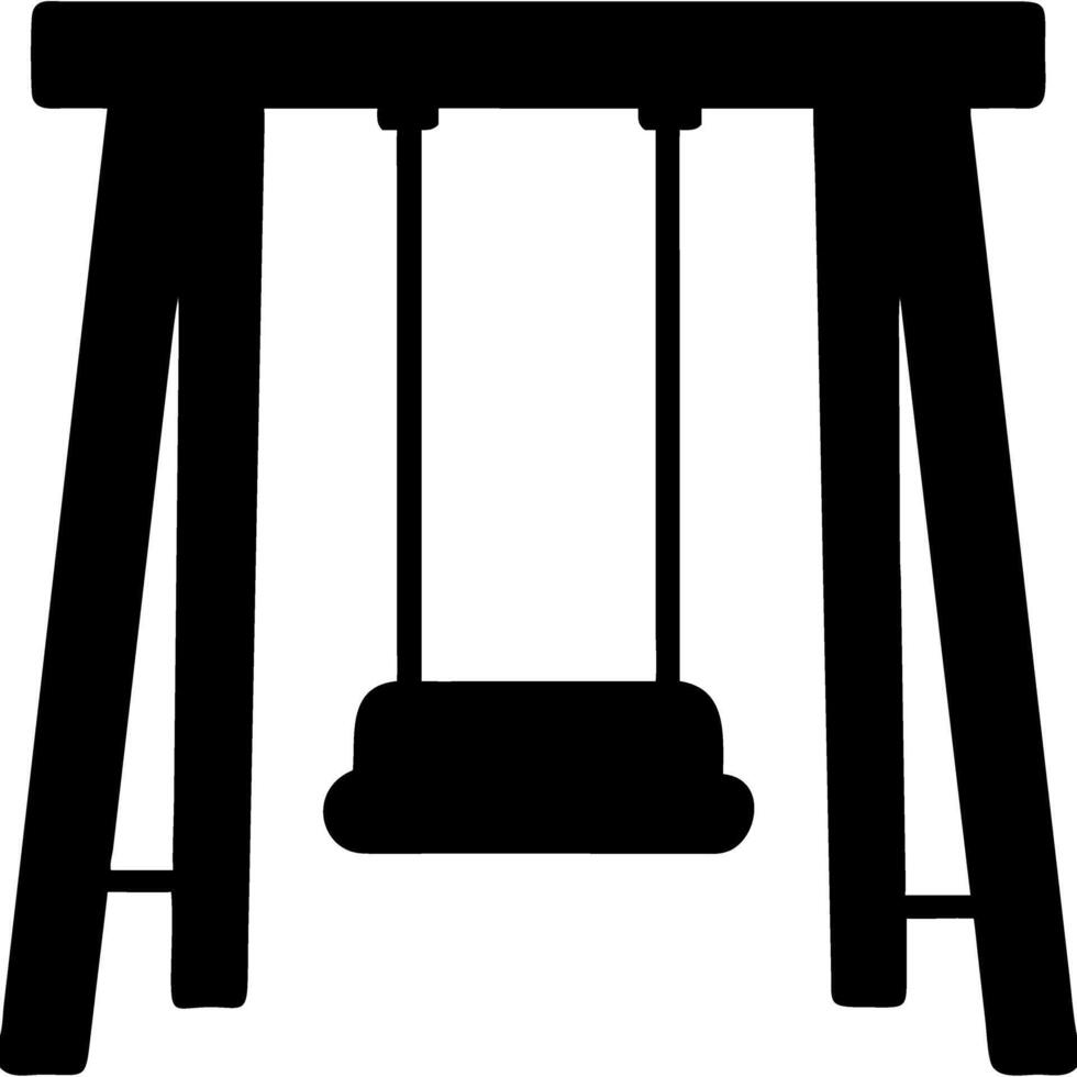 Minimalist Children's Swing Silhouette Illustration for Playground Designs vector
