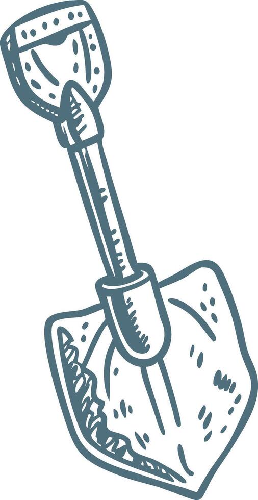 Hand Drawn Shovel Illustration for Gardening and Construction Design Projects vector