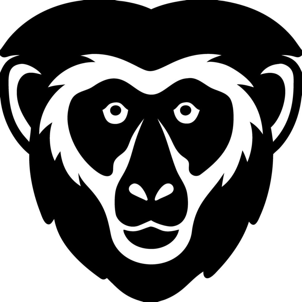 Monkey Face Silhouette Art for Design and Illustration Projects vector