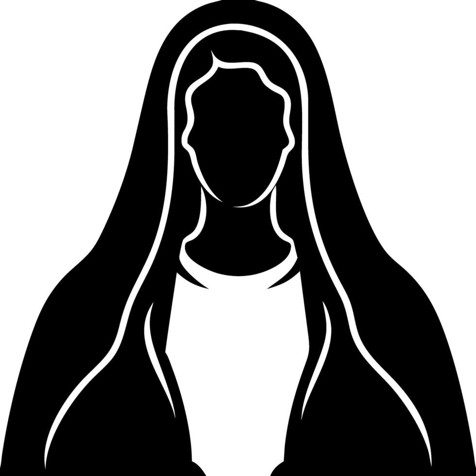 Silhouette of Mysterious Woman in Hooded Cloak Art vector