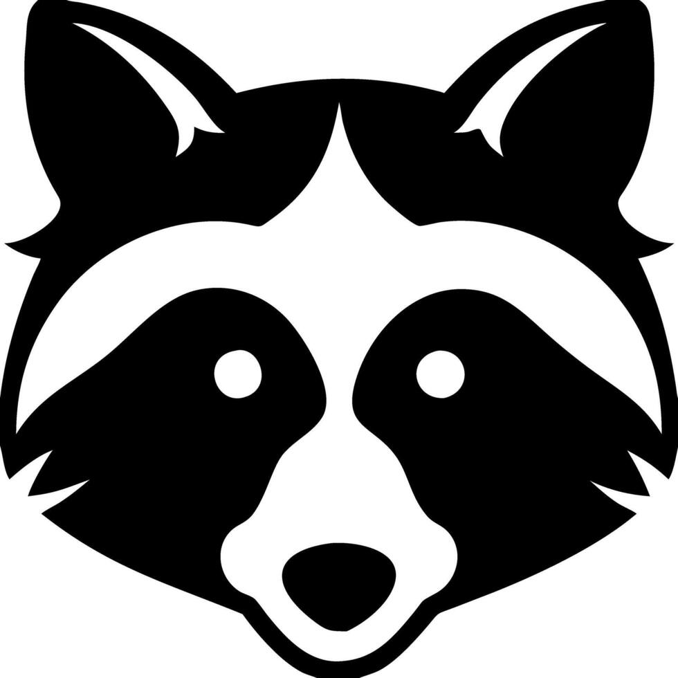 Raccoon Face Silhouette Illustration for Wildlife Themed Designs vector