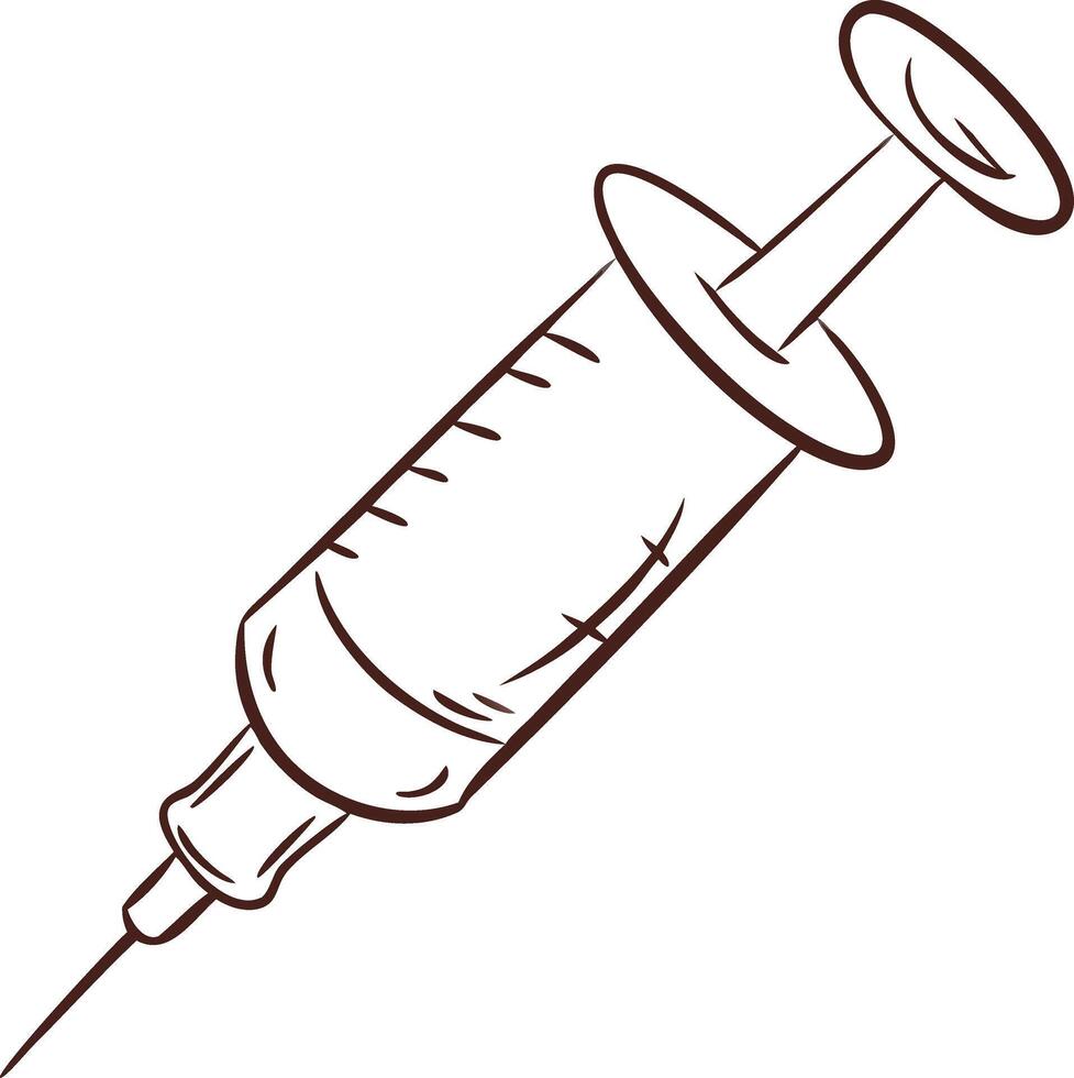 Medical Syringe Illustration for Healthcare and Vaccination Design vector