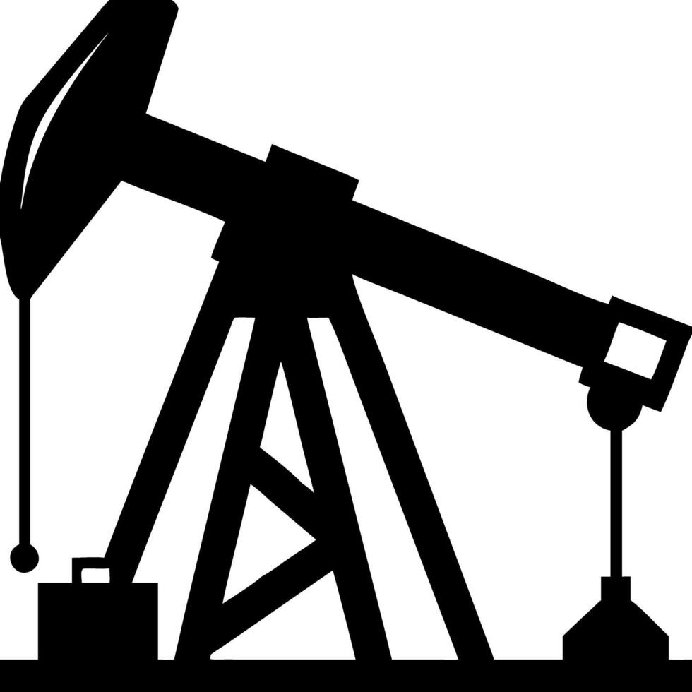 Oil Pump Jack Silhouette for Energy Industry and Industrial Design vector