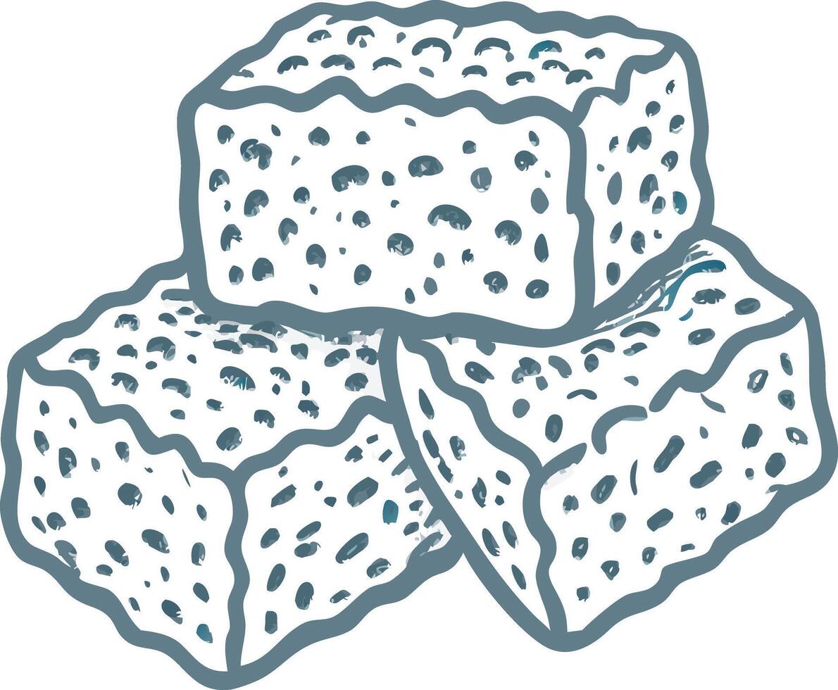 Hand-Drawn Illustration of Honeycomb Patterned Cubes vector