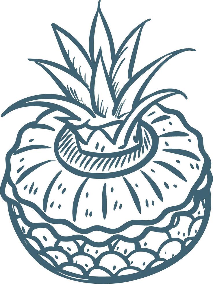 Hand-Drawn Pineapple Illustration Tropical Fruit Art for Design Projects vector