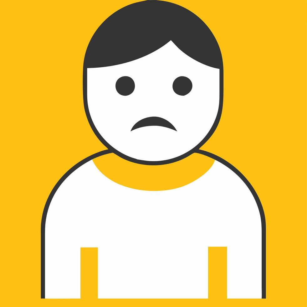 Sad Face Illustration Depicting Unhappy Emotion Art Design vector