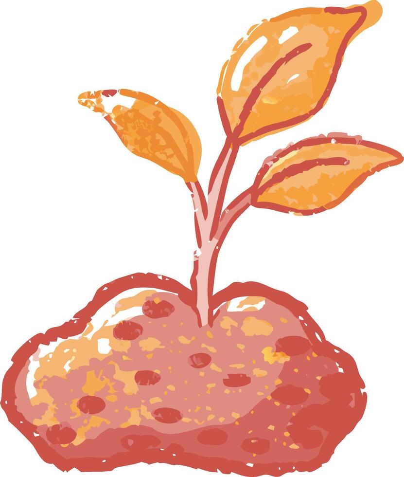 Illustration of Sprouting Plant Growing from Seed in Organic Soil vector