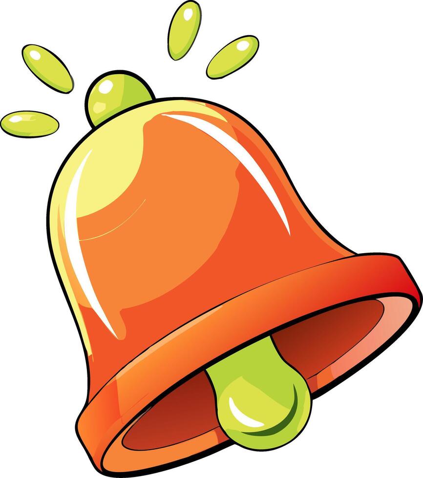 Vibrant Cartoon Bell Illustration with Alert Sound Effect vector
