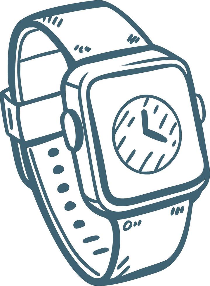 Illustration of Modern Smartwatch Design with Circular Clock Face vector