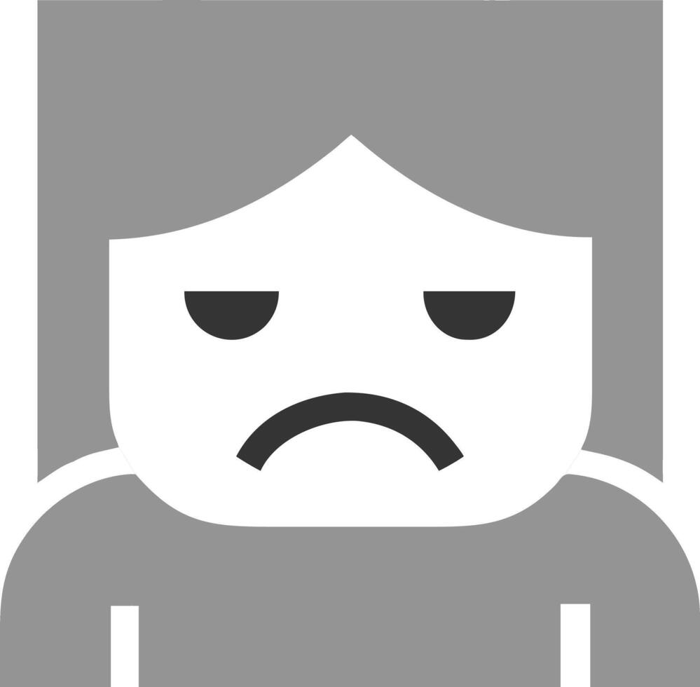 Sad Emoji Reflecting Emotional Displeasure for Communication Apps vector