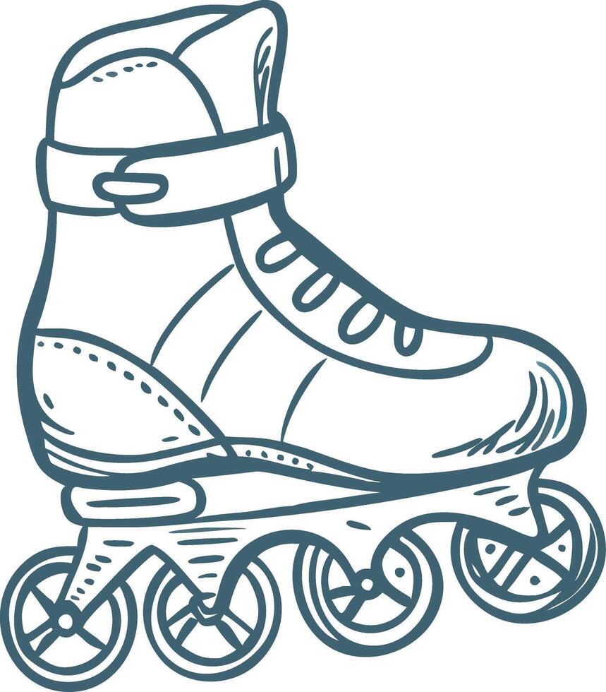 Illustration Blue Roller Skate for Sports and Fitness Design vector