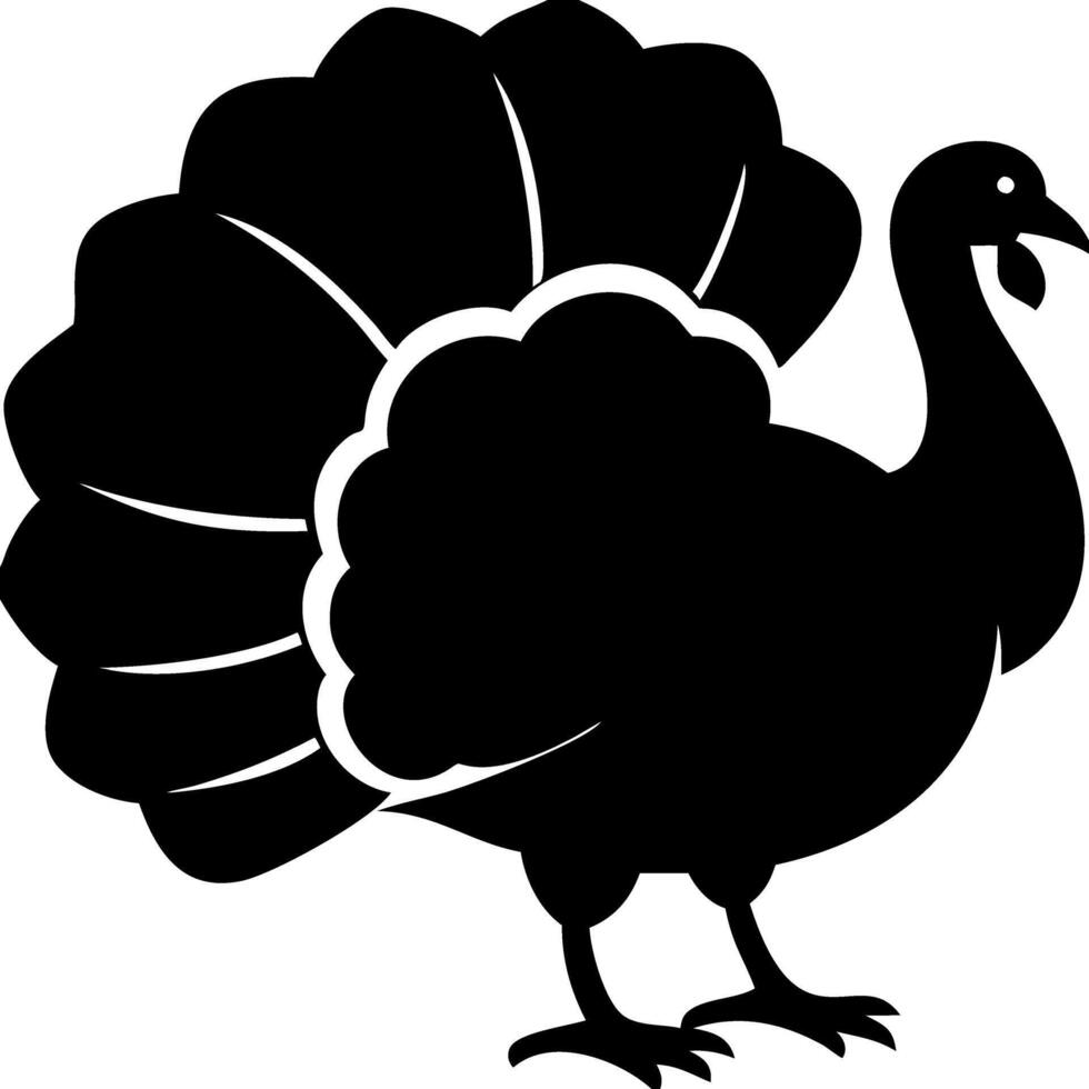 Silhouette of Turkey Illustration for Thanksgiving and Holiday Decorations vector