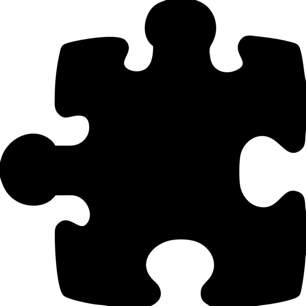 Design Black Jigsaw Puzzle Piece Symbol for Solving Solutions and Teamwork Concept vector