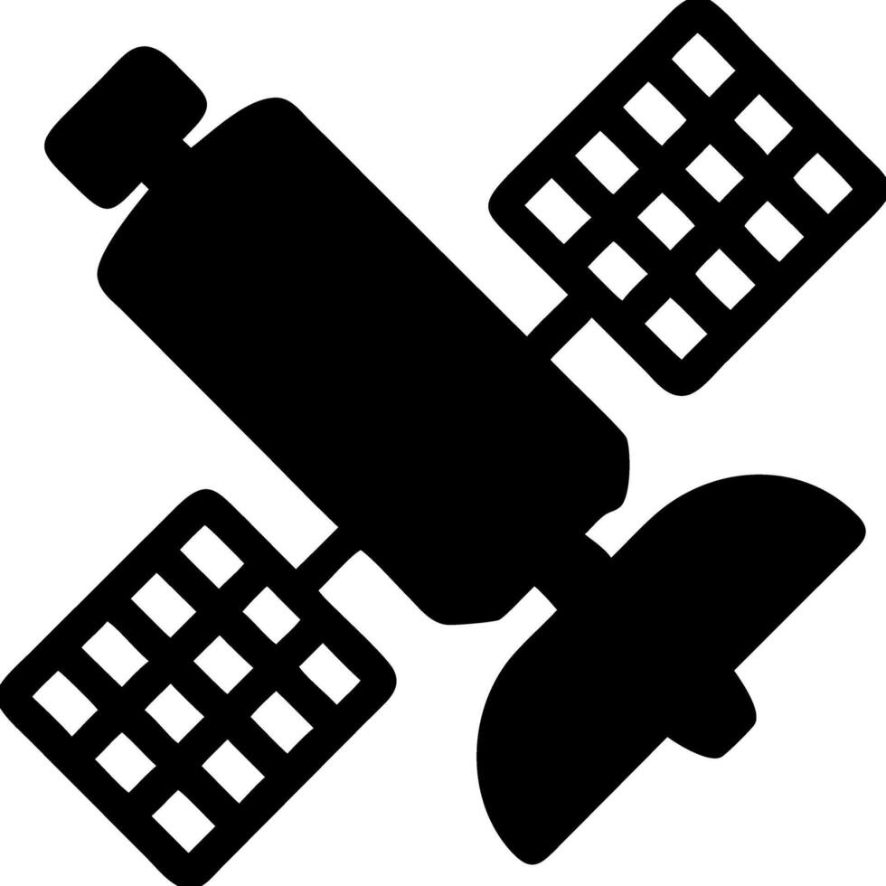 Silhouette Satellite for Space Communication and Technology vector