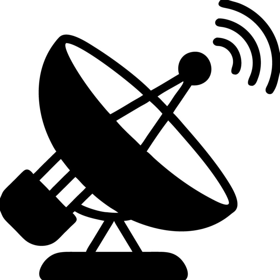 Satellite Dish Symbol for Communication and Broadcasting Signals vector