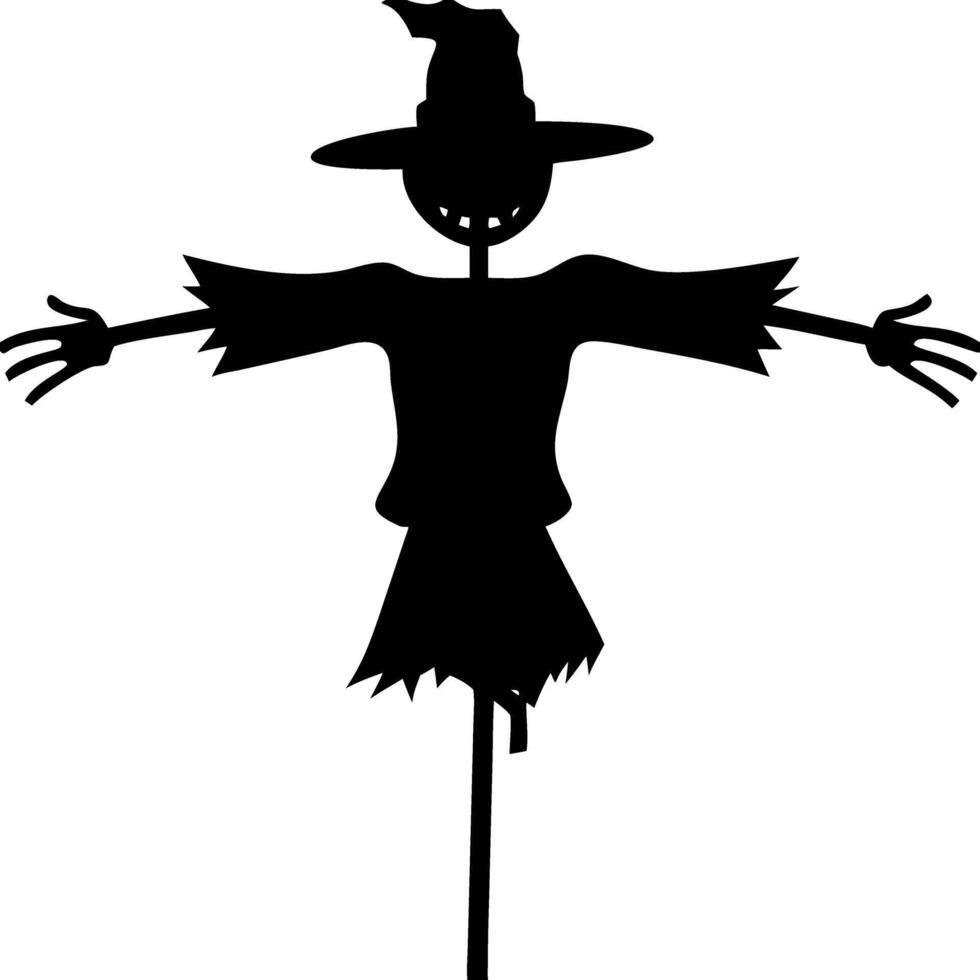 Spooky Scarecrow Silhouette Art for Halloween Decoration and Design vector