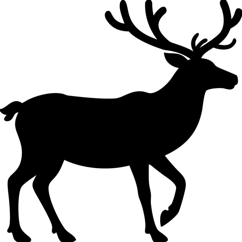 Silhouette of Majestic Deer with Large Antlers Illustration vector