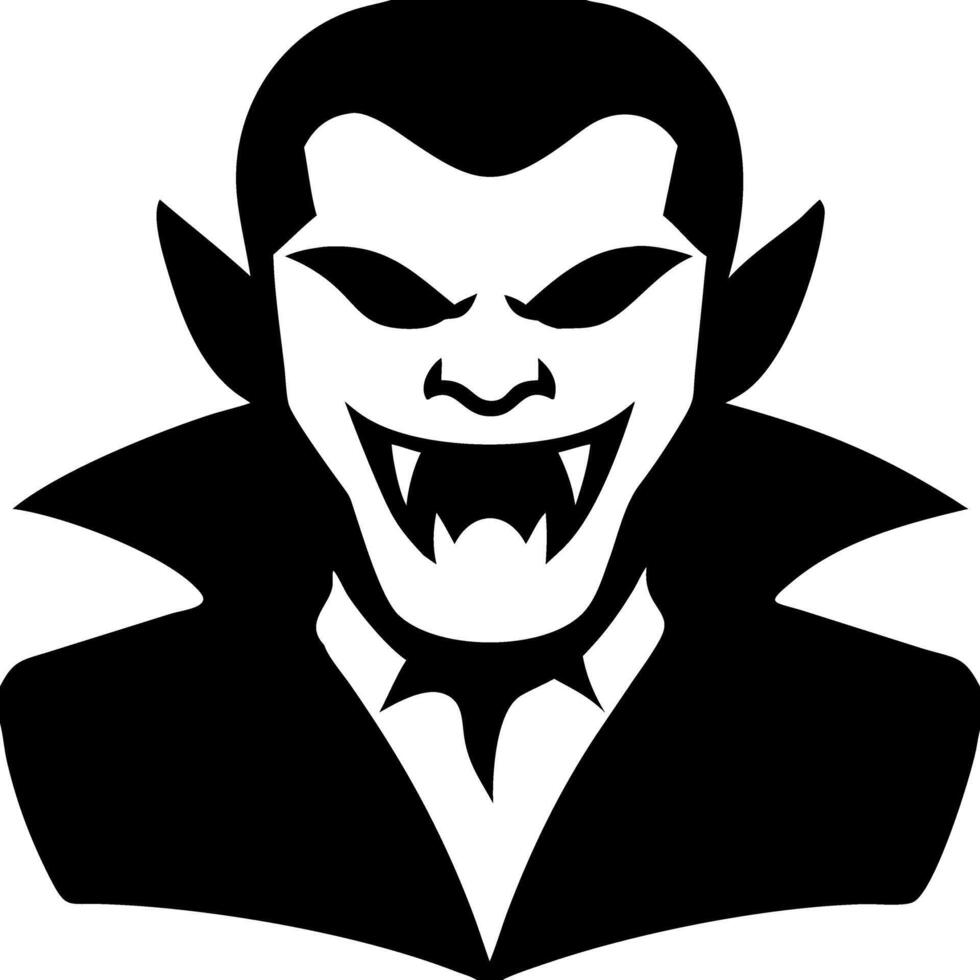 Vampire Silhouette Spooky Halloween Art with Fangs and Cloak vector