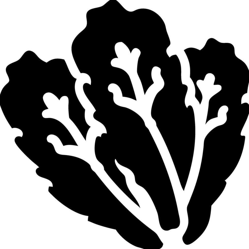 Silhouette Leafy Lettuce Illustration for Graphic Design and Print vector
