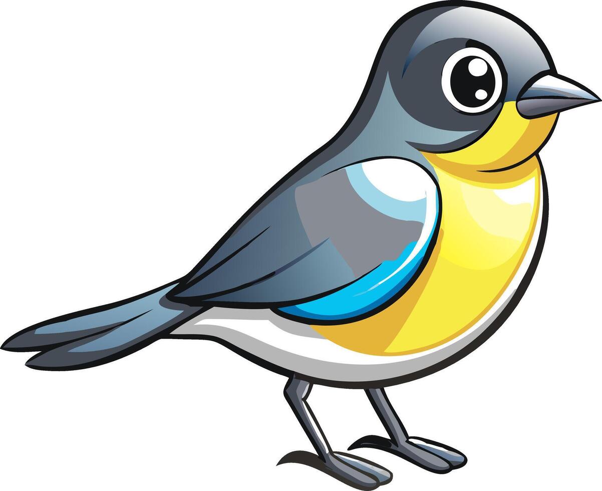 Colorful Cartoon Bird Illustration for Creative Design and Educational Use vector