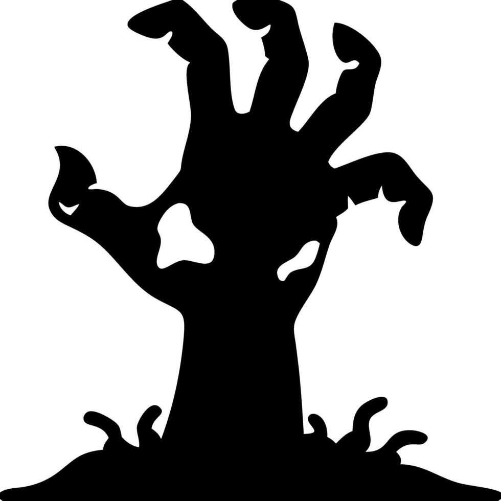 Creepy Halloween Zombie Hand Rising from Ground Illustration vector