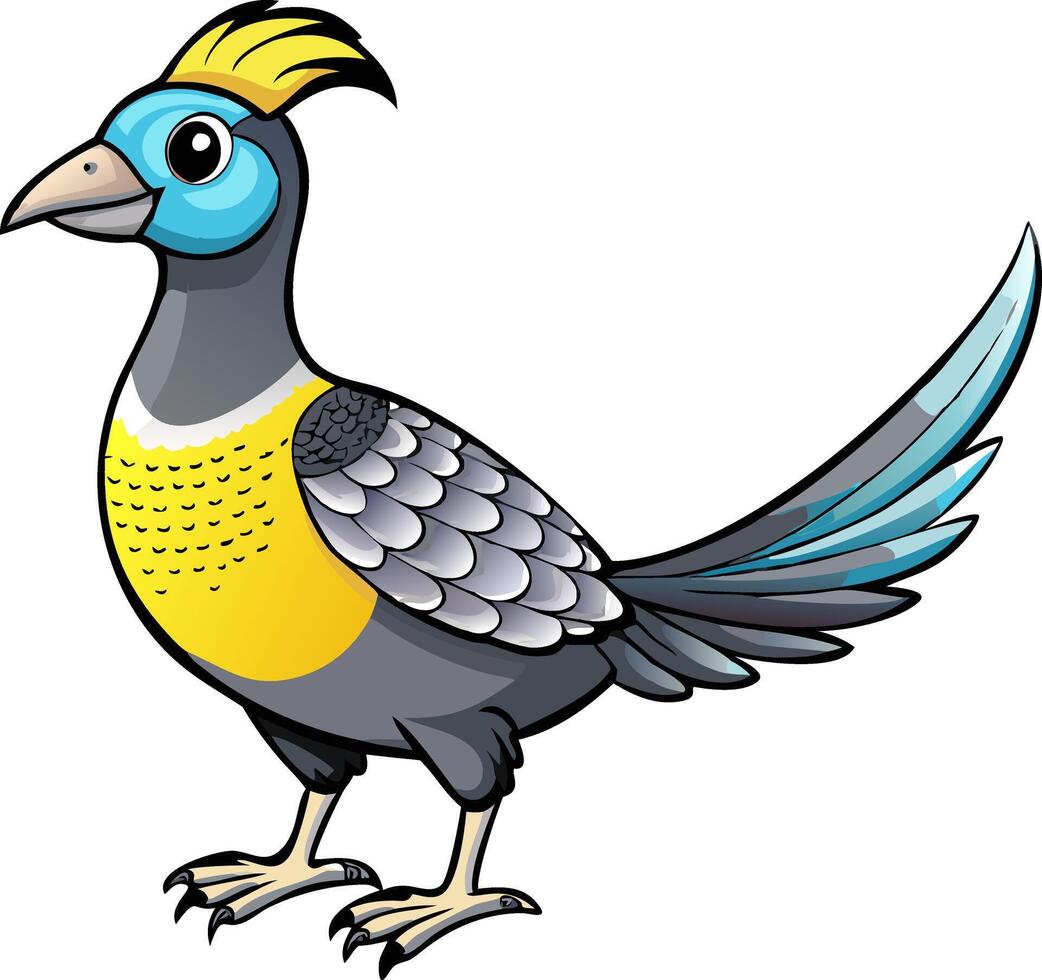 Colorful Cartoon Bird Illustration for Children Education and Nature Design vector