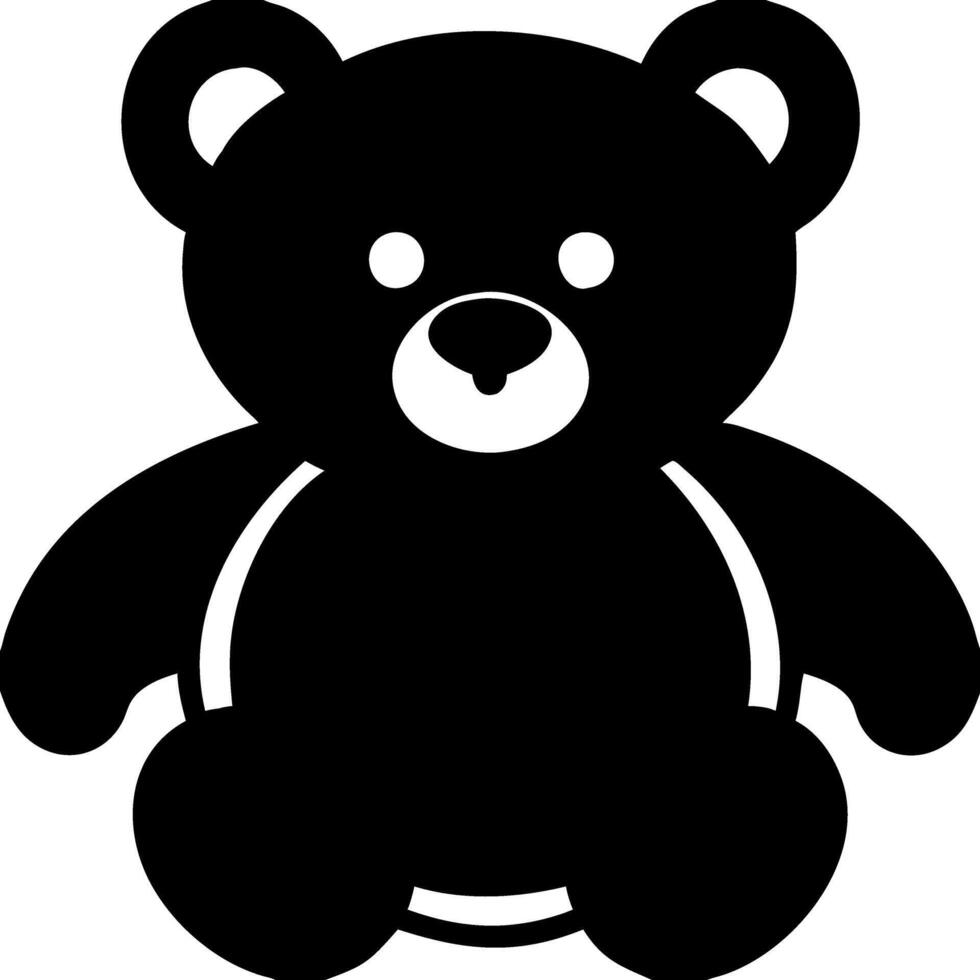 Cute Teddy Bear Silhouette Art for Kids Room Nursery Decor and Baby Shower Invitations vector
