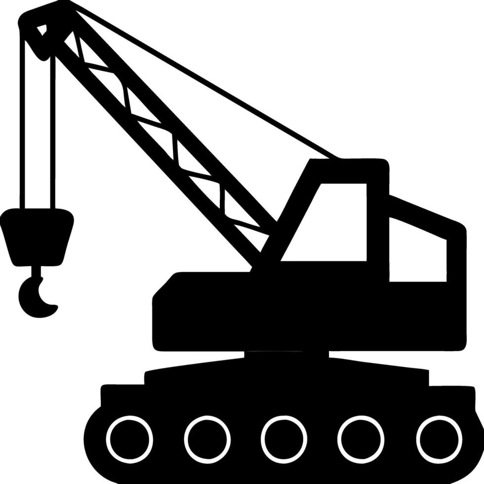 Construction Crane Silhouette for Industrial Design Projects vector