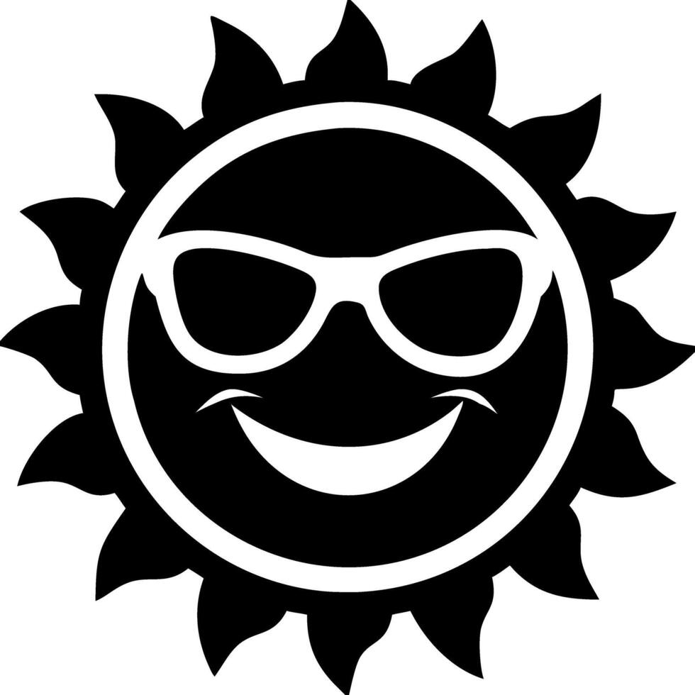 Cool Smiling Sun with Sunglasses Illustration for Summer Designs vector