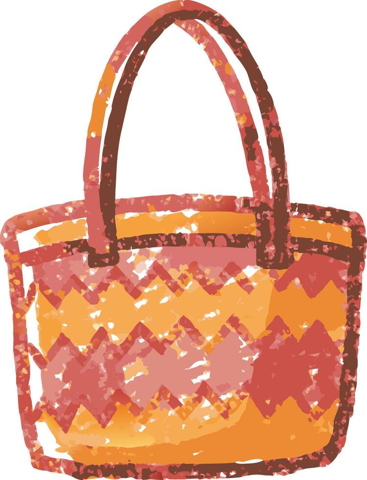 Colorful Bohemian Style Tote Bag Art with Zigzag Design vector