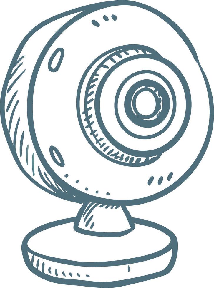 Hand Drawn Illustration of a Webcam Concept for Technology and Communication vector