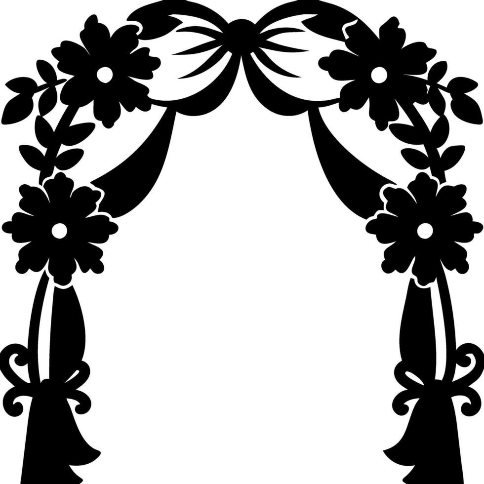 Elegant Floral Arch Silhouette Design for Decorative Occasions vector