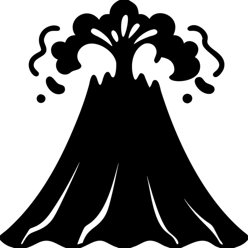 Explosive Volcano Eruption Silhouette Graphic for Educational and Design Use vector