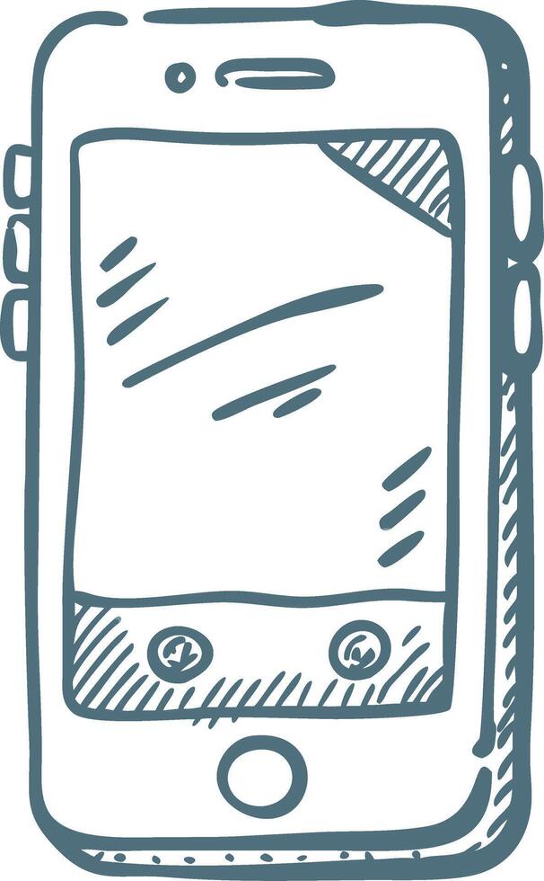Hand Drawn Smartphone Sketch for Mobile Technology Designs vector