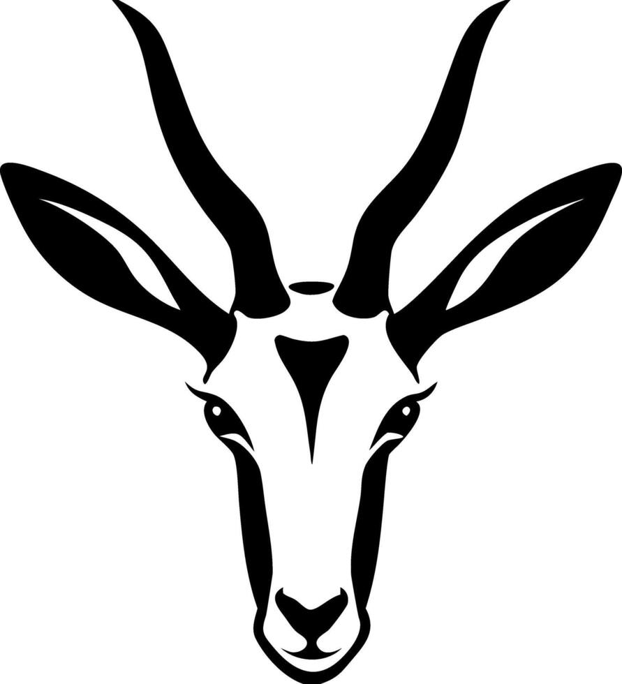 Elegant Antelope Head Silhouette Design Art Illustration vector