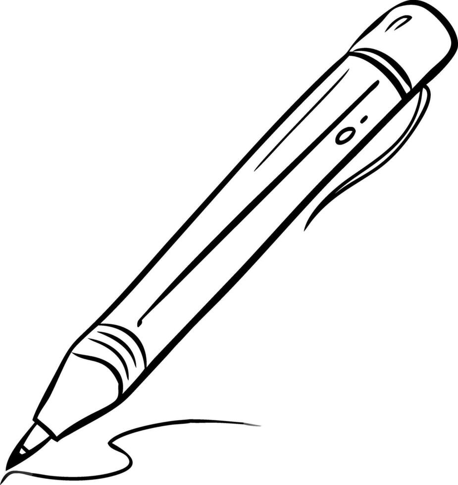 Black Ink Pen Drawing Illustration for Design and Writing Concepts Art vector