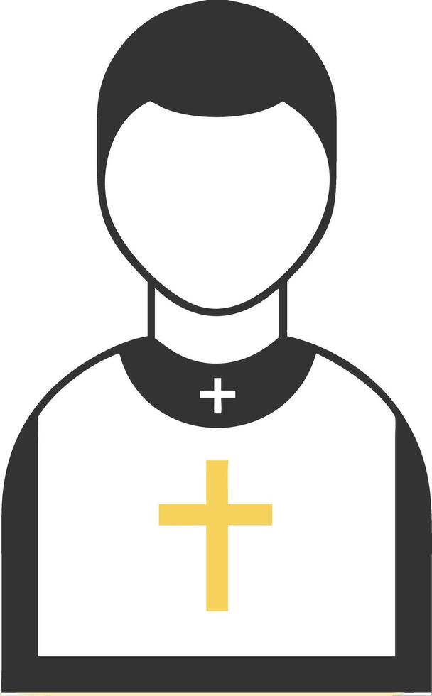 Christian Priest Religious Symbol Illustration Wearing Clerical Collar with Gold Cross vector
